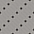 Vector seamless pattern. Monochrome bold round stripes. Decorative geometric lines texture.