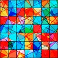 Vector seamless pattern in mosaic style. Bright colored background for printing fabric or web site. Stained mosaic Royalty Free Stock Photo