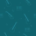 Vector seamless pattern with musical instruments Royalty Free Stock Photo
