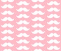 Vector seamless pattern of mustache silhouette Royalty Free Stock Photo