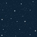 Cartoon sky with stars. Seamless vector pattern. Child wallpaper. Royalty Free Stock Photo