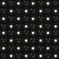 Vector seamless pattern with night sky and gold stars on black. Esoterical and celestial endless wallpapers Royalty Free Stock Photo