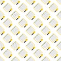 Vector seamless pattern with notebook and pen. Vector open notep Royalty Free Stock Photo