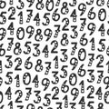 Vector seamless pattern with numbers in random order Royalty Free Stock Photo