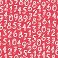 Vector seamless pattern with numbers in random order Royalty Free Stock Photo