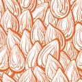 Vector seamless pattern. Nuts, seed set. Art line