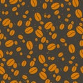 Vector seamless pattern with orange coffee grains