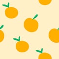 Vector seamless pattern of oranges on orange background Royalty Free Stock Photo