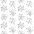 Vector seamless pattern of outline ship rudder Royalty Free Stock Photo