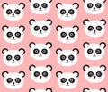 Vector seamless pattern of panda face Royalty Free Stock Photo
