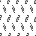 Vector seamless pattern of paper clips. Royalty Free Stock Photo