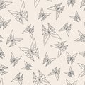 Vector seamless pattern paper origami butterfly Royalty Free Stock Photo