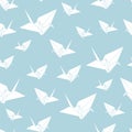 Vector seamless pattern paper origami swan