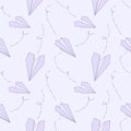 Seamless pattern with paperplanes Royalty Free Stock Photo