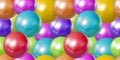 Vector Seamless Pattern, Pastel Colores Balls Background, Children Toys, Dragee Sweets, Plastic Spheres.