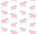 Vector seamless pattern of pastel running sheep Royalty Free Stock Photo