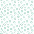 Vector seamless pattern with pathogen, virus, bacteria icons