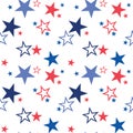 Vector seamless pattern with patriotic stars. National colors of the United States. American flag,stars and stripes. Use Royalty Free Stock Photo