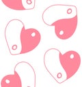 Vector seamless pattern of pink Yin Yang hearts Royalty Free Stock Photo