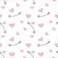 Vector seamless pattern of plane elements. Romance, love, wedding Royalty Free Stock Photo