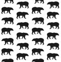 Vector seamless pattern of polar bear silhouette Royalty Free Stock Photo