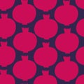 Vector seamless pattern with pomegranate on a dark background. For design packaging, textile, background, design postcards and Royalty Free Stock Photo