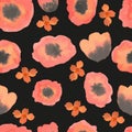 vector seamless pattern poppies background