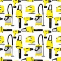 Vector seamless pattern of power tools.