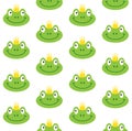Vector seamless pattern of princess frog in crown