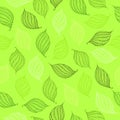 Vector seamless pattern of psychedelic shapes in the form of leaves.