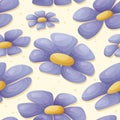 Vector seamless pattern with purple wild flower buds Royalty Free Stock Photo