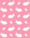 Vector seamless pattern of rabbit and chick Royalty Free Stock Photo