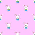 Vector seamless pattern with rabbits. Surface for wrapping paper, shirts, cloths, Digital paper