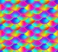 Vector Seamless Pattern, Rainbow Colored Scale, Colorful Endless Background.