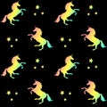 Vector seamless pattern of rainbow unicorn Royalty Free Stock Photo