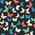 Vector seamless pattern with random butterflies