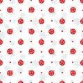Vector seamless pattern with red Christmas balls on white background. Royalty Free Stock Photo