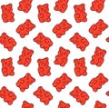 Vector seamless pattern of red gummy bear Royalty Free Stock Photo