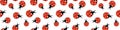 Vector seamless pattern of red ladybugs of different sizes in flat doodle style. Nature-themed background and texture