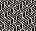 Vector seamless pattern. Repeating abstract background. Black and white geometric lattice design. Modern stylish texture