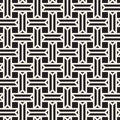 Vector seamless pattern. Repeating geometric woven lines. Abstract lattice background design.