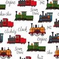 Vector seamless pattern of retro engines Royalty Free Stock Photo