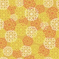 Vector Seamless pattern with retro flowers Orange