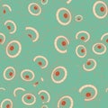 Vector seamless pattern with retro japan umbrellas