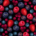 Vector seamless pattern with ripe forest berries