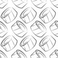 Vector seamless pattern with rolls, sushi. Beautiful food design elements. Linear texture Royalty Free Stock Photo