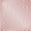 Vector seamless pattern. Rose gold. Peacock feather. Roses golden stylish floral texture. Abstract marble geometric background. Fl