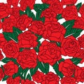 Vector seamless pattern with roses.