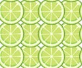 Vector seamless pattern with round lime slices. Endless texture. Decor for cafe, bar, fruit shop.Citrus fruit print Royalty Free Stock Photo