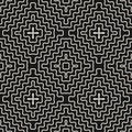 Vector seamless pattern with rounded wavy lines, zigzag shapes. Royalty Free Stock Photo